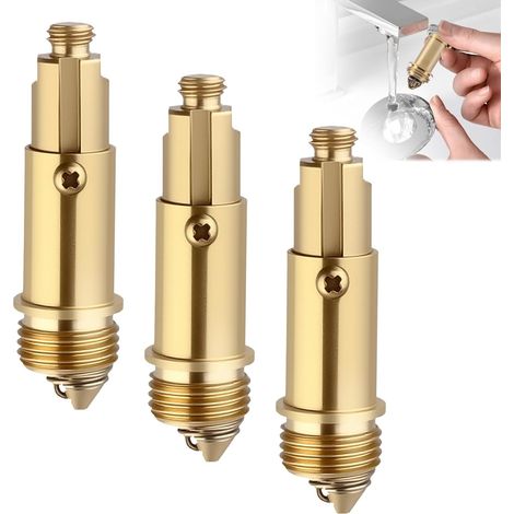 Pop-up Boulon en Laiton, Bondes à Ressort en Laiton, Bassin Pop-Up Boulon à Ressort, Bassin Pop Up Click Boulons, Remplacement pour Évier de Baignoire, 3 Pièces (1/5)