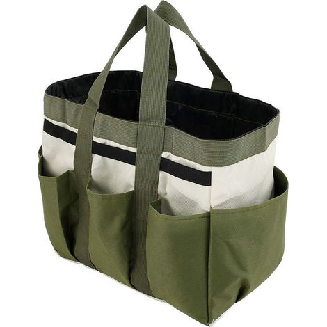 Sac à outils de jardin, sac de rangement fourre-tout de jardin avec 8 poches, organiseur d'outils de maison, sac à outils de jardin, sac à outils de jardinage portable multifonction avec poignées (1/5)