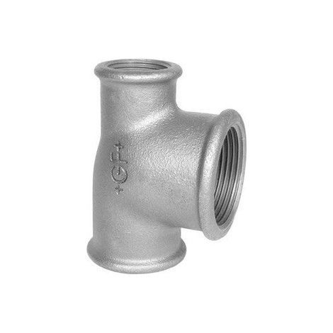 130R - Tee riduzione 1/2" x 1" x 1/2" in ghisa zincata 13005353