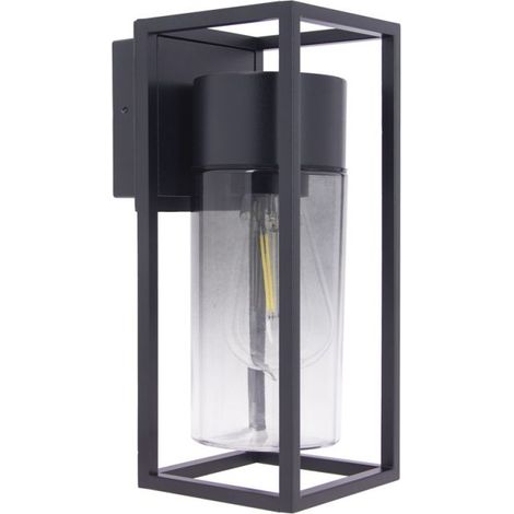 Xanlite – Applique murale extérieure noire fumée IP44 – Culot E27, 40W max, aluminium, dimensions 270x110x1380mm – APFE40WNMODF