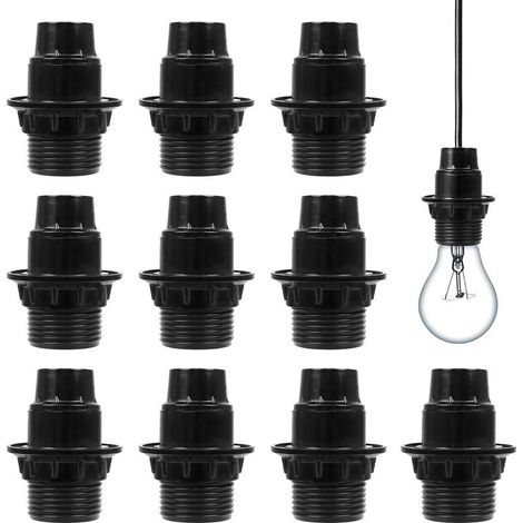 Lot de 10 douilles à vis E14 pour ampoules, résistantes à la chaleur et à l'eau, installation simple, compatibles avec lampes économiques (1/5)