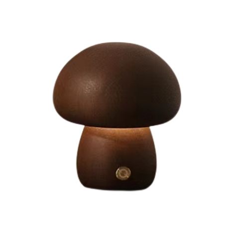 Lampe de table champignon mignonne style bois rétro, veilleuse tactile USB rechargeable pour chambre et salon (1/5)