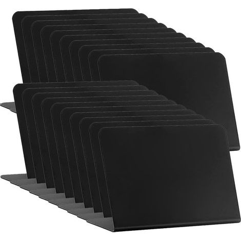 Paquete de 20 mini pizarras de escritorio con soporte, etiquetas reutilizables para alimentos y precios, 100 x 75 mm (1/5)
