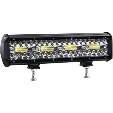 Phare de Travail LED 12V 300W 12 pouces 240W Projecteur LED Voiture 12v Etanche IP67 Spot Flood Feux Antibrouillard LED 27,000lm Feux de Travail pour Voiture Camion Tracteur SUV Bateau(2 PCS)