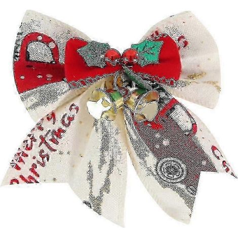 Lot de 8 nœuds de Noël, nœuds pour sapin de Noël, décorations de Noël, pour emballage cadeau (1/4)