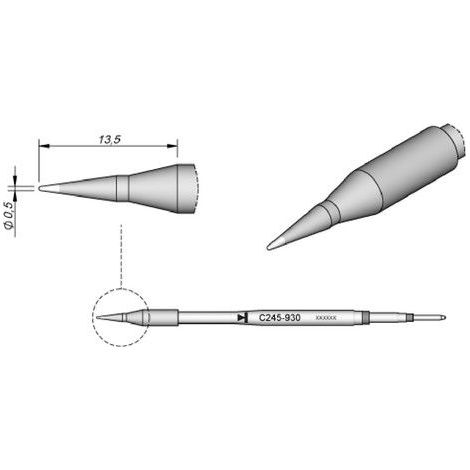 JBC Tools Lötspitze Spitzform Spitzen-Größe 0.5 mm Inhalt 1 St. (1/2)