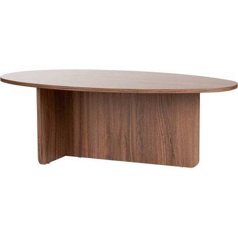 Table basse organique effet Noyer 120 cm - Nira