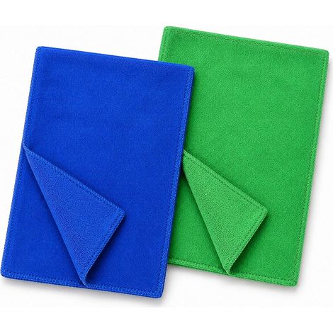 Lot de 2 Chiffons en Coton, Chiffons de Nettoyage Ultra-Absorbants et Sans Peluches pour Cuisine et Salle de Bain, Lavettes Douces pour Surfaces Délicates comme Verre (1/5)