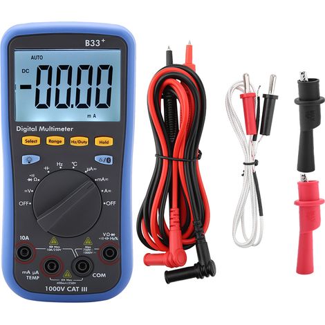 B33+ Bluetooth-Digitalmultimeter mit LCD-Bildschirm zur Messung von Wechsel- und Gleichspannung, Stromstärke und Widerstand. (1/5)