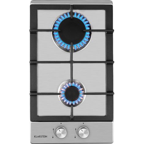 Klarstein Ignito Domino Cocina a gas con 2 quemadores Acero inoxidable Plateada