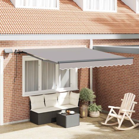 Toldo Retráctil Gris claro 350 x 250 cm tela