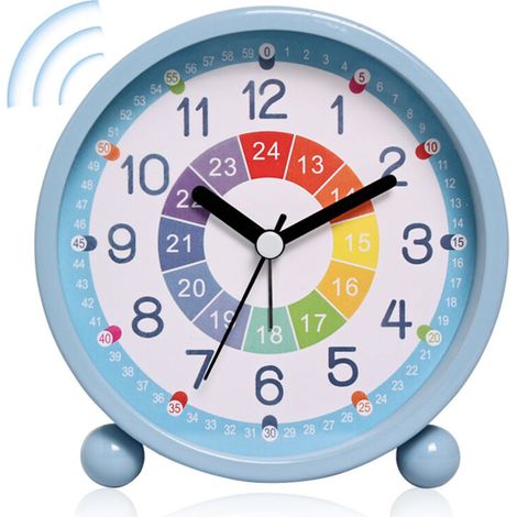 Réveil, réveil pour enfants numérique sans tic-tac, réveil d'apprentissage silencieux, horloge d'apprentissage, horloge pour enfants, réveil analogique compact pour garçons et filles