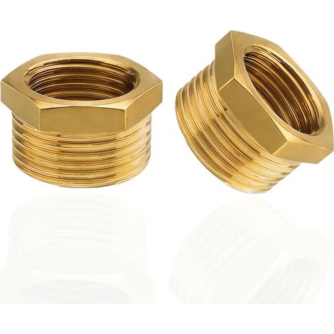 Mamelon double G1/2" (Ø 20mm) laiton mâle,4 pièces hexagonal G1/2"M/M,Raccord de jonction 2 x M Raccord fileté,Double mamelon Raccords en convient pour l'eau potable Réduit Filetage Mâle/Femelle (1/5)