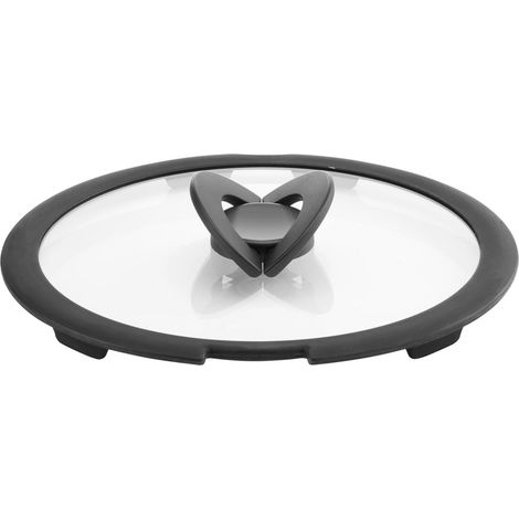 Lagostina 010244060122 Deckel Rund Schwarz, Transparent