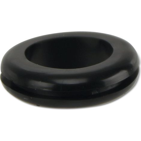 Passe-câble KSS PVC souple, noir, épaisseur de plaque 1,7, diamètre du trou 15,5, ouvert, 1 pièce (1/2)