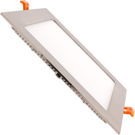 Pannello Downlight LED 18W Quadrato SuperSlim Foro 205x205mm Argento 3000K Bianco Caldo