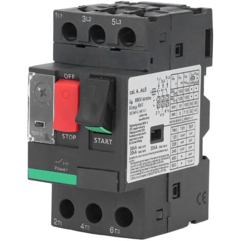 Disjoncteur de Protection de Moteur 4 à 6,3 A, Interrupteur de Protection de Moteur de Prévention des Surcharges, Applications Polyvalentes. (1/5)