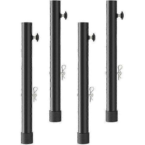 Rallonges de pieds de table réglables en acier inoxydable, lot de 4, noires, réglables en hauteur, support robuste, adaptées aux maisons, bureaux, écoles et autres lieux. (1/5)