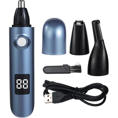 Tondeuse Nez - Tondeuse Oreilles Sourcils 3 En 1 - Étanche IPX7 - Rechargeable USB - Affichage Numérique Batterie - Pour Homme Et Femme - 1 Pièce (1/5)