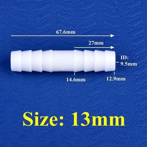(13-13 mm PE - 200 pièces) Raccords directs en plastique de qualité alimentaire, diamètre égal, pour tuyau de pompe à air d'aquarium, raccords de tuyau d'eau à joint pagode (1/5)