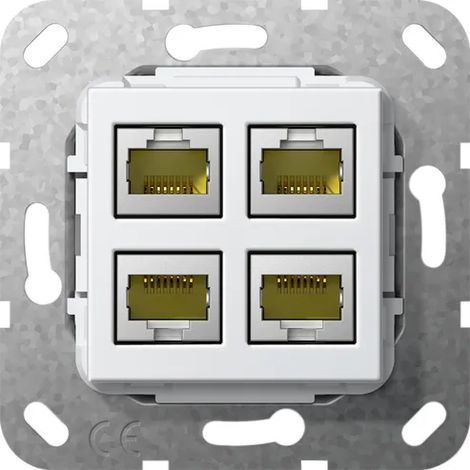 Gira MJ RJ45 Cat.6A 10 Gbit 4f Insertar Blanco puro [569903], 5699 03