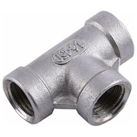 Raccord de Tuyau Raccord Rapide 3 Voies Raccord en T en Acier Inoxydable 1/4'' NPT Raccords de Tuyauterie,2pcs(DN8) (1/5)