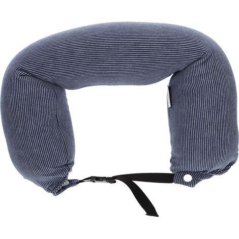 Oreiller Cervical De u en Mousse à Particules, Coussin De Voyage en Coton, Soutien Souple pour Nuque, Multiusage pour Avion, Voiture Et Sieste, Coloris Bleu Foncé (1/5)