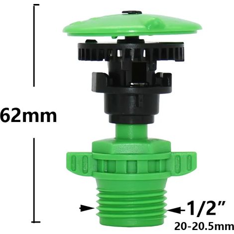 (A) Arroseur à bascule à pointes réglables pour jardin, agriculture et irrigation de pelouse, jet rotatif à 360° (1/5)