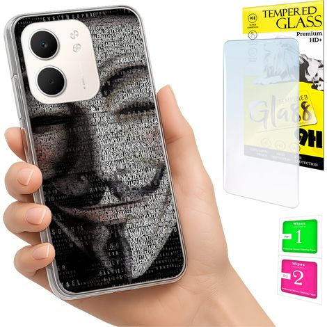 Custodia per Oppo A5X con cover posteriore e vetro temperato 9H. (1/5)