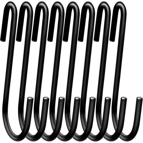 AJW-Lot de 12 crochets de suspension robustes en forme de S de 10 cm pour cuisine salle de bain chambre à coucher et bureau (X[35] (1/4)