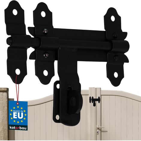 KOTARBAU® Chiusura a chiavistello per cancello da garage, serratura per porta del garage in acciaio nero 150 mm