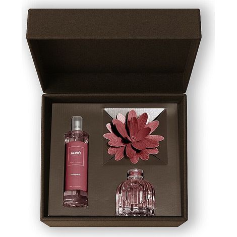 Muhà Confezione Regalo Diffusore Flower Melograno + Spray 100 ml – Idea Regalo Natale