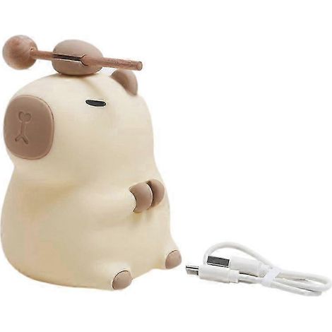 Lampe de chevet capybara avec piles intégrées, veilleuse animal en silicone en forme de capybara pour chambre d'enfant (1/5)