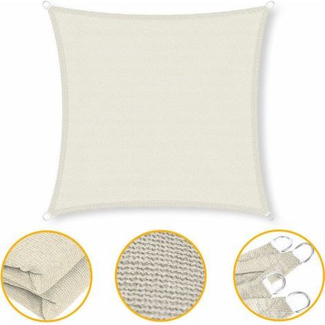3x4m shade sail, heat protection, sun protection, UV protection, sun protection for terrace - cream (1/4)
