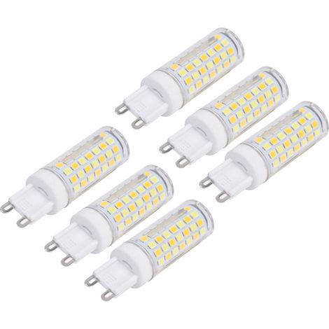 Lot de 6 ampoules G9 9W 90LED, 3 températures de couleur, pour lampes suspendues, plafonniers, appliques et lampes de table, 220V, certifiées CE et ROHS (1/5)