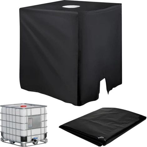 (120 x 100 x 116 cm) (Noir) Housse pour cuve IBC de 1000 litres, protection UV, adaptée à une utilisation extérieure (1/5)