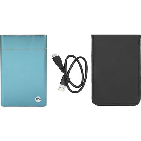 Ultradünne 2,5-Zoll-USB-3.0-Festplatte (5 Gbit/s, 250 GB), tragbar, blau, für PC und Laptop (1/5)