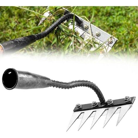 Gartenrechen aus Kohlenstoffstahl, robuster, abnehmbarer Metall-Gartenrechen 2025, Eisenrechen zum Gärtnern und Jäten, Handrechen zum Vertikutieren - Crezuo