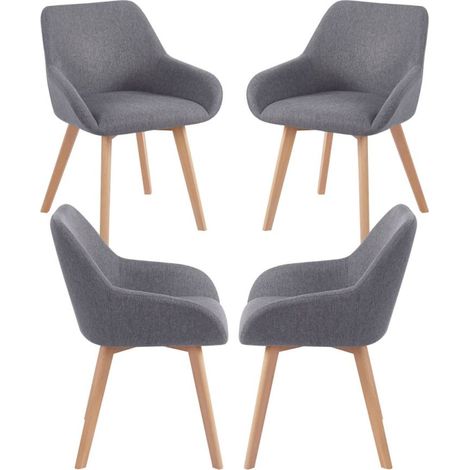 Packs Sillas Comedor - Pack 4 Sillas Venly Tela - Gris oscuro (1/5)