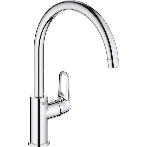 Grohe BauFlow Monomando de fregadero 1/2" HIGH Chrome, 31538001 (1/5)