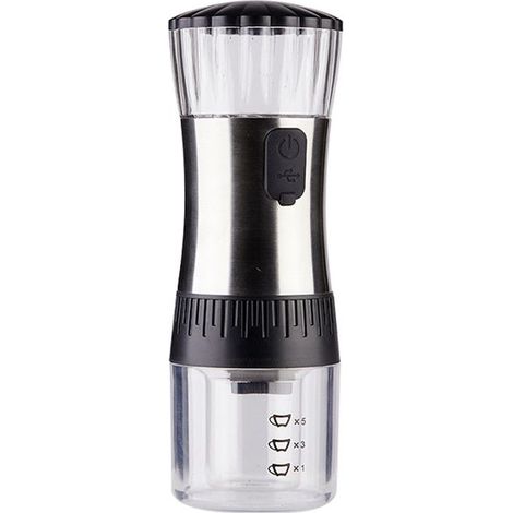 Verstellbare elektrische Kaffeemühle, verbesserte Ausführung, Edelstahl, USB-Ladefunktion, für Nüsse, Gewürze, Bohnen, Pfeffer und andere Körner. (1/5)