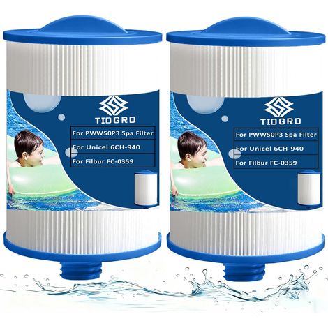 Spa Filter PWW50P3, for Unicel 6CH-940, for Unicel 6CH-940 Filbur FC-0359,25252,03FIL1400 Replacement, Spa Filter 1 1/2 Inch (PWW50-2 Pcs) (1/5)