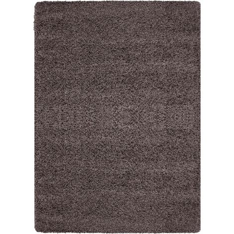 Tapis Shaggy Uni Poils Longs Tapis Salon Chambre Couloir (Taupe - 60x110cm)