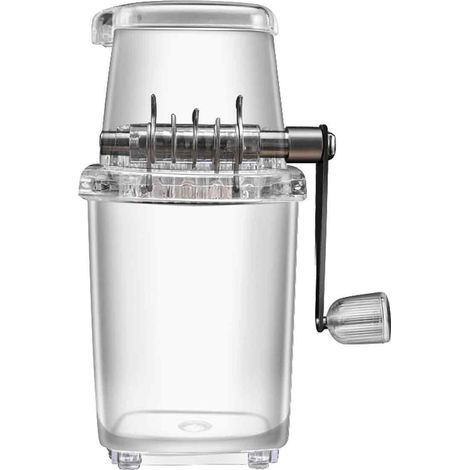 1 Broyeur à glace manuel, 2L, acier inoxydable, plastique transparent, pour granita, cocktails, fêtes