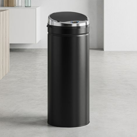 Poubelle à capteur 50 L, poubelle automatique en acier inoxydable avec capteur infrarouge, pour la cuisine et la salle à manger. (1/5)