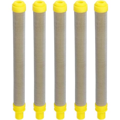 5 Stück 100 Mesh-Filter für Wagner Airless-Farbspritzpistolen, Edelstahl-Filterelemente für Wagner Airless-Farbspritzpistole, Gelb