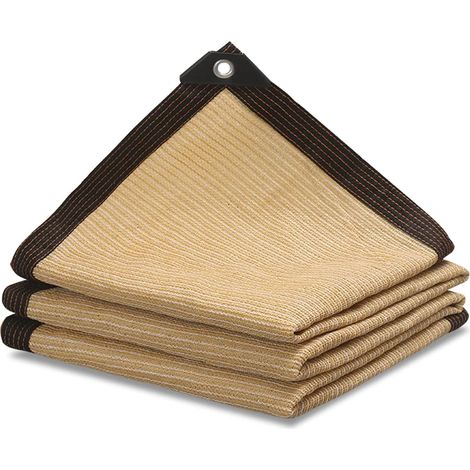 Filet d'ombrage beige, couverture d'ombrage pour terrasse, toile d'ombrage, filet de jardin extérieur pour serre ou terrasse, 2 x 4 m (1/5)