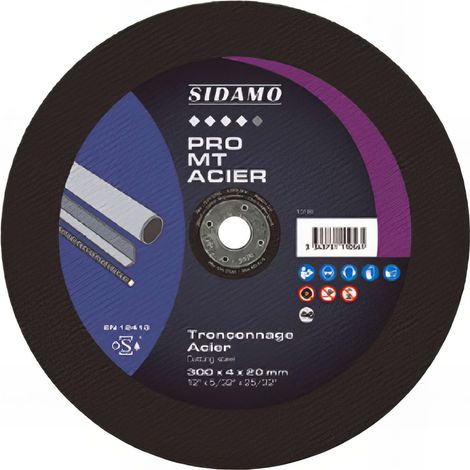 Disque à tronçonner PRO MT ACIER D. 350 x 4 x Al. 25,4 mm - Acier, métaux ferreux - 10111059 - Sidamo (1/3)