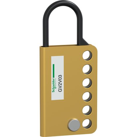 TEYS GV2 Verriegelungsvorrichtung für 6 Vorhängeschlösser mit Ø6 mm Schaft, gelb