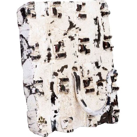 Percha de madera tallada acabado artesanal envejecido marrón 16x3x8h cm (1/5)